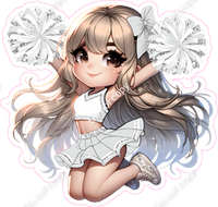 Cheerleader Jumping - Light SIlver