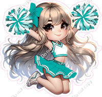 Cheerleader Jumping - Teal