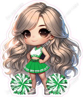 Custom Cheerleader Posing - Change Colors - Choose Skin Tone , Hair Color