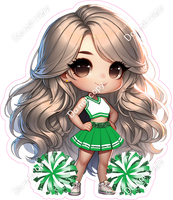 Custom Cheerleader Posing - Change Colors - Choose Skin Tone , Hair Color