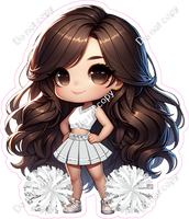 Cheerleader Posing - Light SIlver