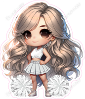 Cheerleader Posing - Light SIlver