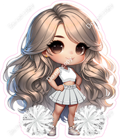 Cheerleader Posing - Light SIlver