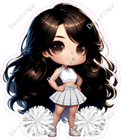 Cheerleader Posing - Light SIlver