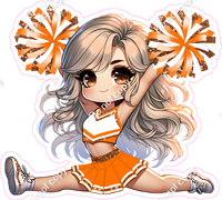Custom Cheerleader Splits - Change Colors - Choose Skin Tone , Hair Color