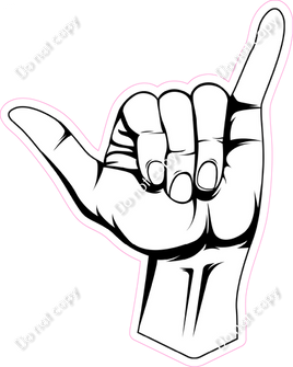 The Shaka Hand Signal - Surfer w/ Multiple Colors