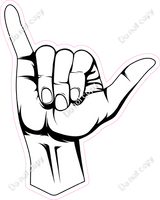 The Shaka Hand Signal - Surfer w/ Multiple Colors