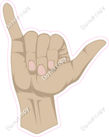 The Shaka Hand Signal - Surfer w/ Multiple Colors