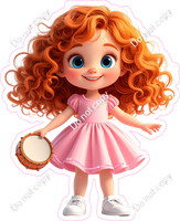 School Girl - Light Skin Tone - with Tambourine