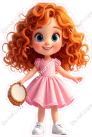 School Girl - Light Skin Tone - with Tambourine