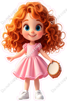 School Girl - Light Skin Tone - with Tambourine