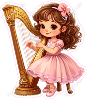 School Girl - Light Skin Tone - with Harp