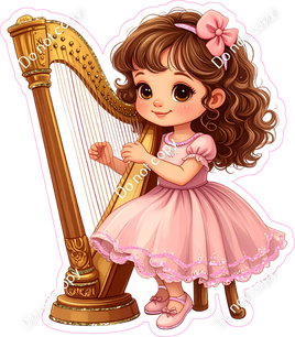 School Girl - Light Skin Tone - with Harp