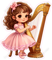 School Girl - Light Skin Tone - with Harp