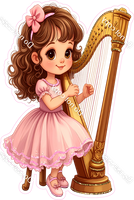 School Girl - Light Skin Tone - with Harp