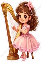 School Girl - Light Skin Tone - with Harp