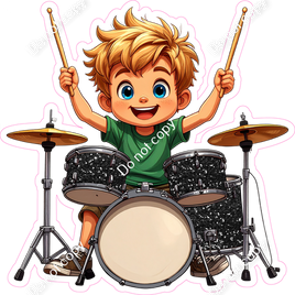 School Boy - Light Skin Tone - with Drums