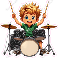 School Boy - Light Skin Tone - with Drums