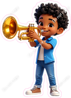 School Boy - Dark Skin Tone - with Trumpet