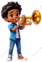 School Boy - Dark Skin Tone - with Trumpet