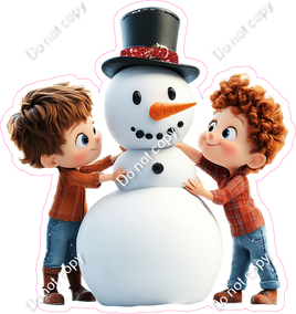 Winter - Kids Building Snowman