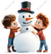 Winter - Kids Building Snowman