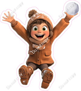 Winter - Kid with Snowball