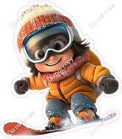 Winter - Kid on Snowboard