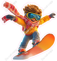 Winter - Kid on Snowboard