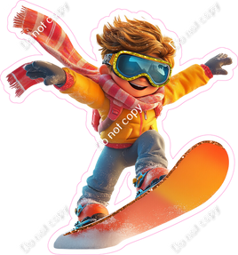 Winter - Kid on Snowboard