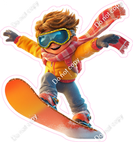 Winter - Kid on Snowboard
