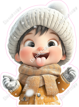 Winter - Kid Tasting Snow