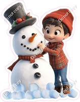 Winter - Kid Making Snowman