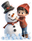 Winter - Kid Making Snowman