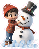 Winter - Kid Making Snowman