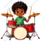 School Boy - Dark Skin Tone - Playing Drums