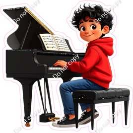 School Boy - Light Skin Tone - Piano
