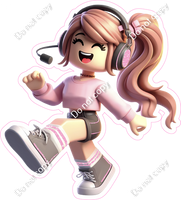 Roblox - Girl in Pink with Headset