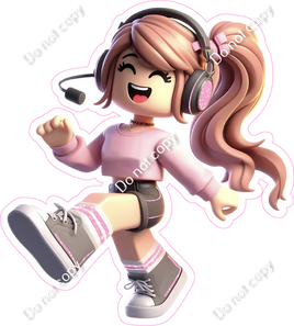 Roblox - Girl in Pink with Headset