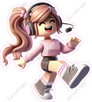 Roblox - Girl in Pink with Headset