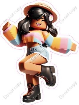 Roblox - Girl in Pastel Stripped Sweater