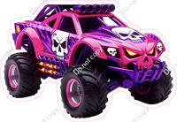 Monster Truck - Hot Pink Skull