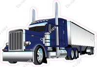 Navy Blue Semi Truck & Trailer