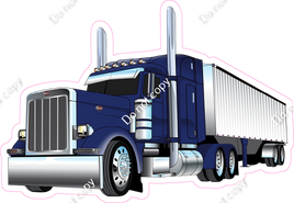 Navy Blue Semi Truck & Trailer