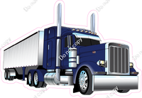 Navy Blue Semi Truck & Trailer