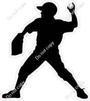 Baseball - Boy Pitching Silhouette