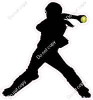 Softball - Girl Pitching Silhouette