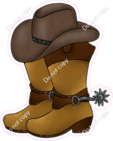Cowboy Boots and Hat