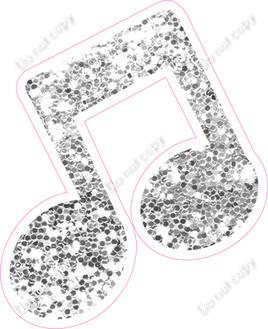 Light Silver Sparkle Slanted Beamed Eighth Music Note