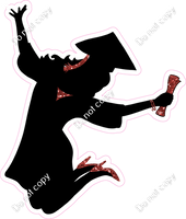 Teen Girl Jumping Graduation Silhouette